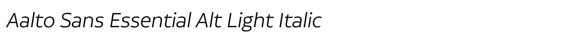 Aalto Sans Essential Alt Light Italic image